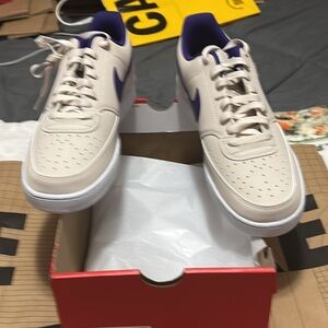 Nike Cream and Purple Sneakers